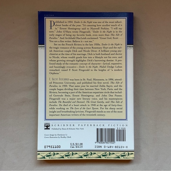 Tender Is The Night by F. Scott Fitzgerald | Fiction, Romance | Paperback Book - Picture 3 of 6